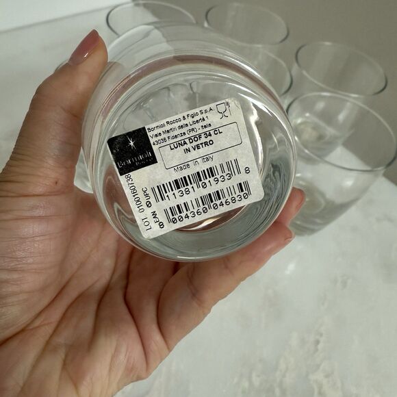 Set (8) | Bormioli Rocco Luna Bubble In Base Glass 11.5 Double Old Fashioned NEW - Picture 6 of 9